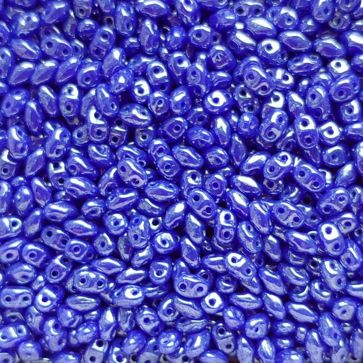 MiniDuo Opaque Blue, 2-Hole 2x4MM Czech Glass, 33050-10 Grams