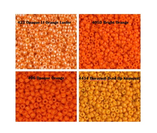 11/0 Orange Seed Beads Miyuki, Toho or Matusbo, 10 grams