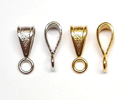 Bail with Ring, Gold Plated or Nickle Plated, 5.5x14mm