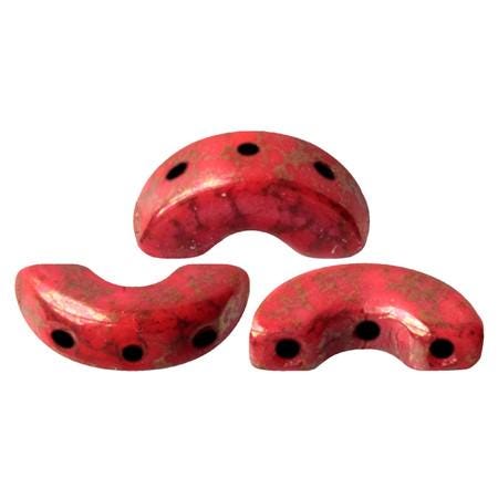 Arcos Par Puca Opaque Light Coral Red Bronze, 5X10 MM Czech Glass, 93400-15496-30 beads