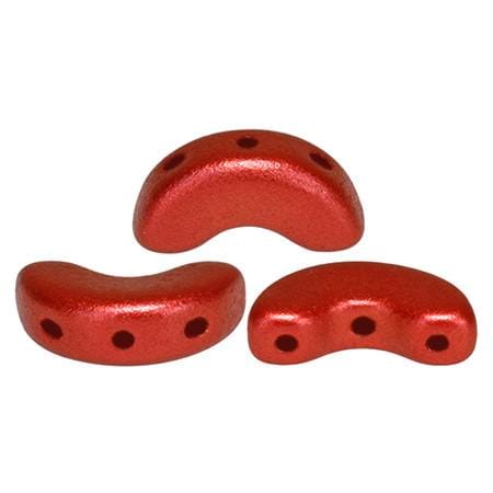 Arcos par Puca Red Metallic Matte, 3-Hole 5X10MM Czech Glass, 00030- 01890-30 Beads
