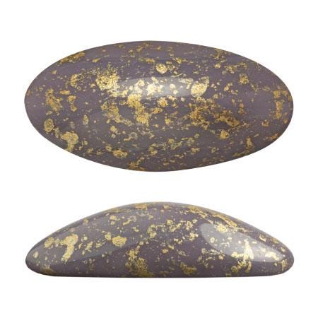 Athos Oval Cabochon - Splash Coating, 20x10MM Czech Glass, Qty 2 beads per color, Choose a Color