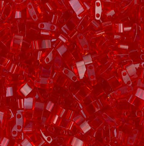 Half Tila Red Transparent, HTL-140 Miyuki, 5 grams