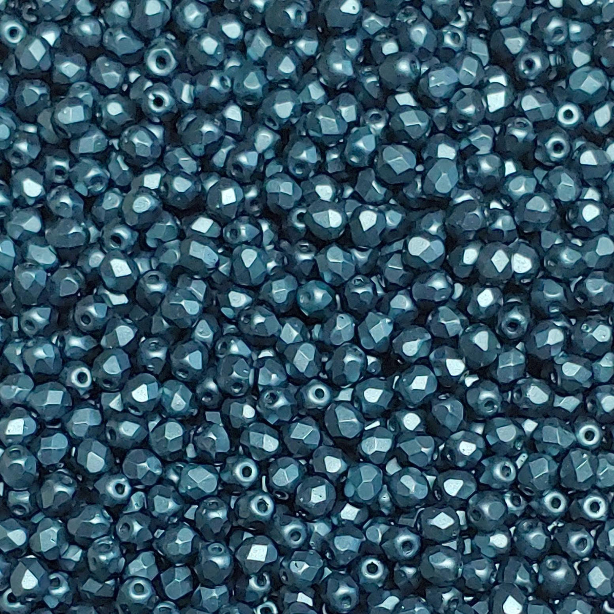 4mm Fire Polish Pastel Petrol, Czech glass faceted round bead, 25033-50 beads