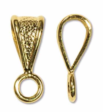 Bail with Ring, Gold Plated or Nickle Plated, 5.5x14mm