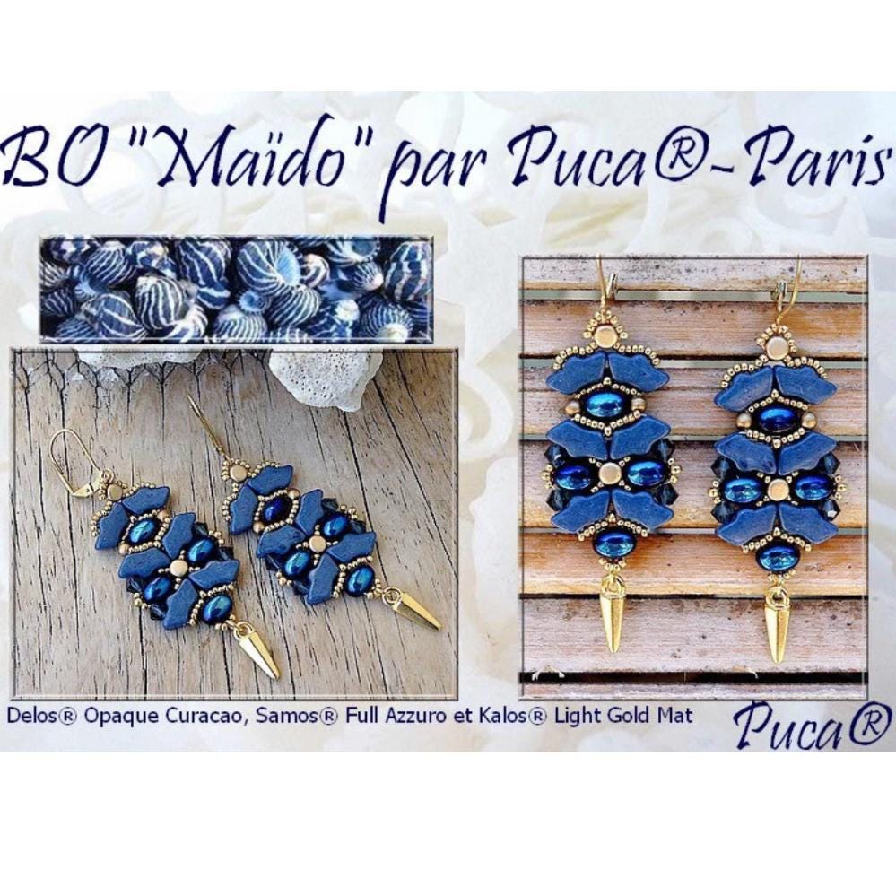 Maido Earring Pattern - DO NOT BUY- Sent free by email-Free with par Puca bead purchase, Read the description below for details