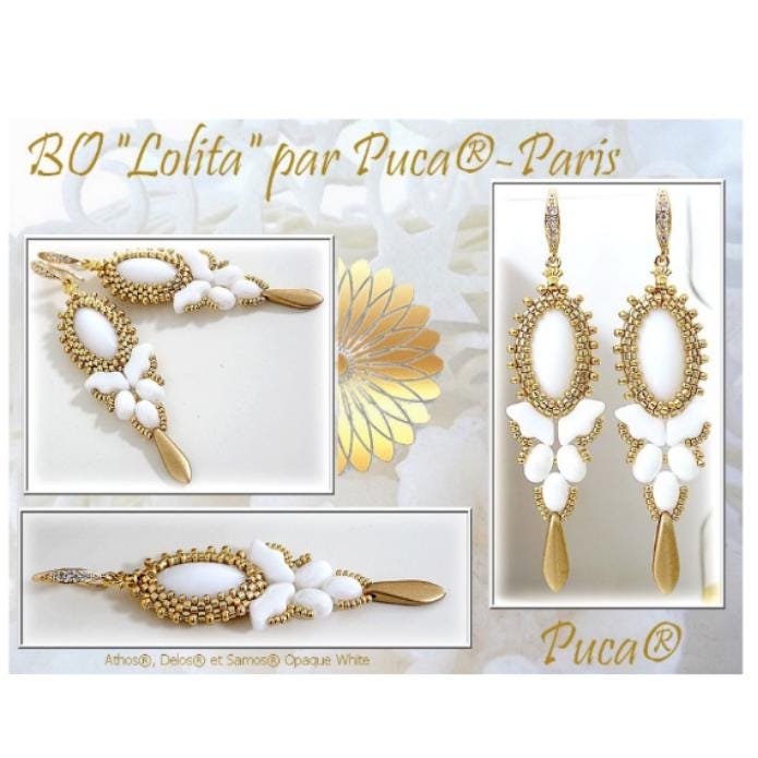 Lolita Earring Pattern - DO NOT BUY- Sent free by email-Free with par Puca bead purchase, Read the description below for details
