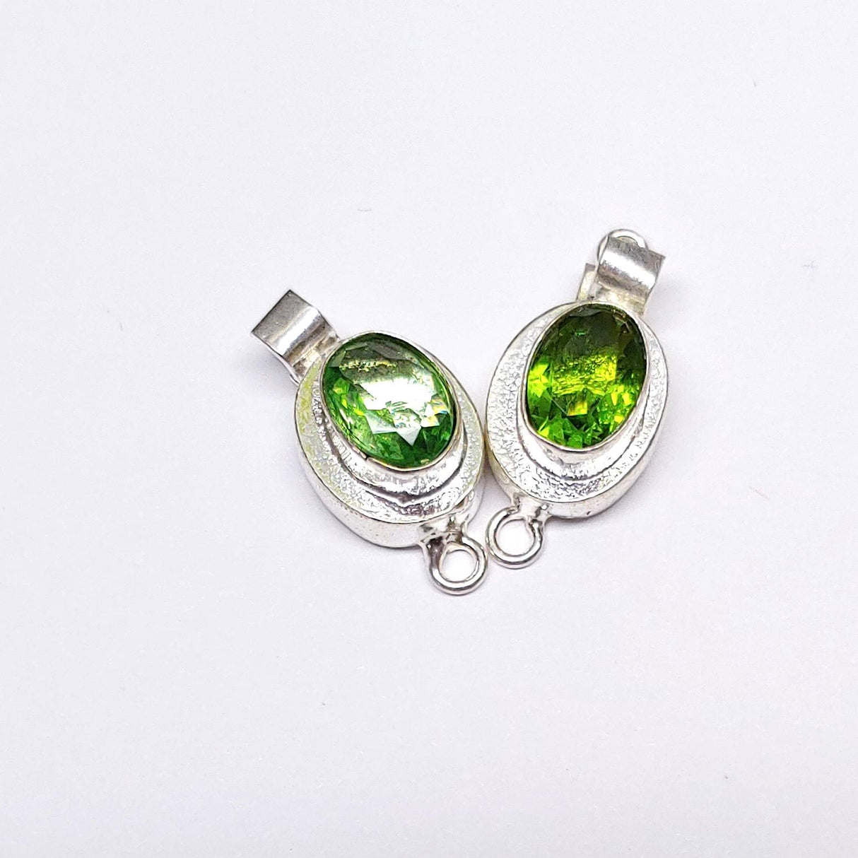 Gem Stone Box Clasp, 1-Strand Silver Plated, 23mmx11mmx10mm, Qty 1