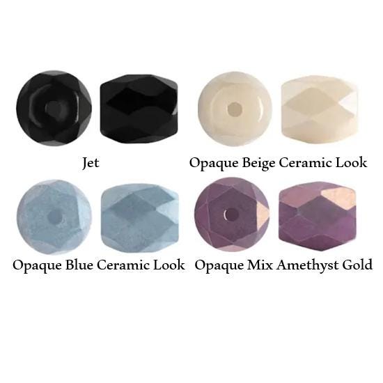 Baros par Puca, 6x5mm Faceted 1 hole Czech Glass bead, 10 Grams Approx. 38 beads