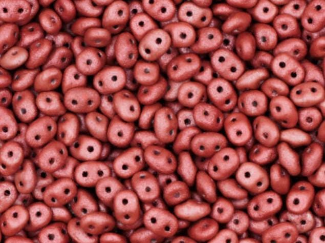 SuperDuo AluColour Terracotta, 2-hole 2.5x5mm Czech Glass, 00030-33403-10 grams