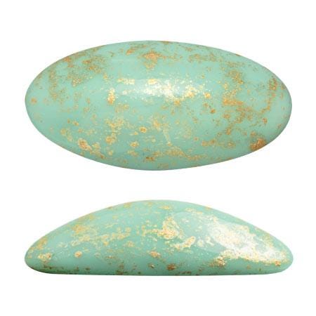 Athos Oval Cabochon - Splash Coating, 20x10MM Czech Glass, Qty 2 beads per color, Choose a Color