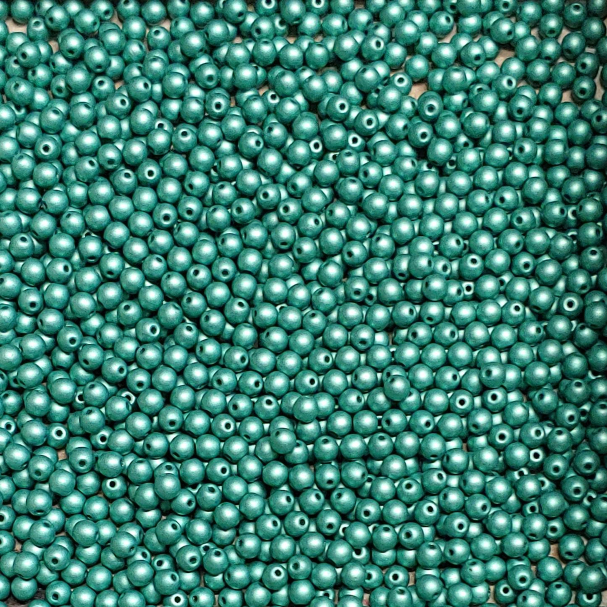3mm Round Metallic Emerald, Czech Glass Beads, 29455