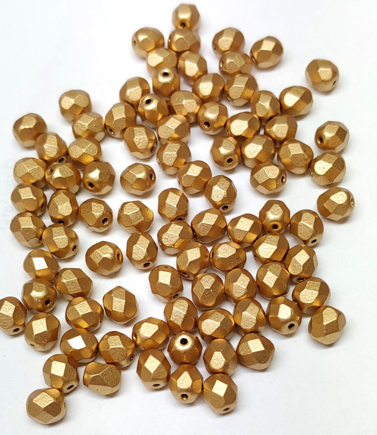 6mm Fire Polish Aztec Gold, Czech glass faceted round bead, 01710-25 beads