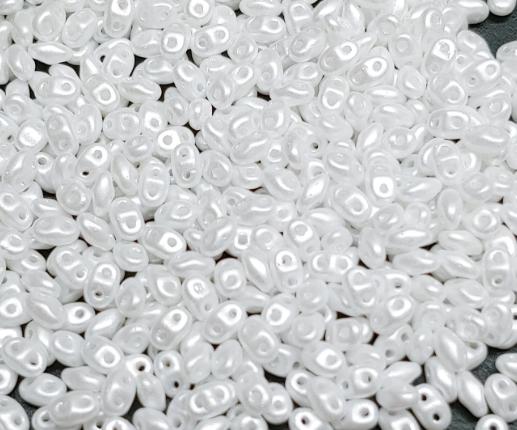 MiniDuo Pastel Snow White, 2-Hole 2x4MM Czech Glass, 25001-10 Grams