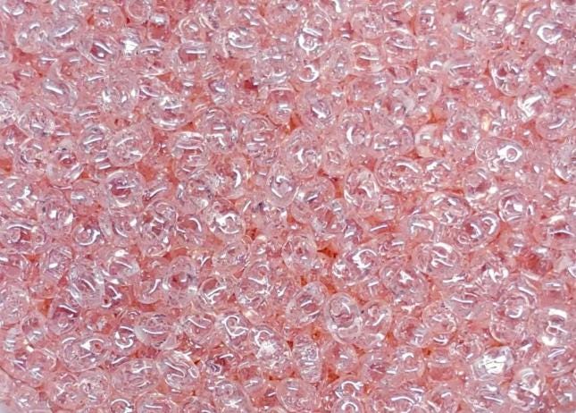 MiniDuo Rosaline Luster, 2-Hole 2x4mm Czech Glass, 70120-14400-10 Grams