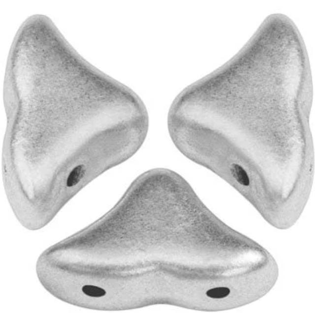 Helios par Puca® Silver Aluminum,2-Hole Czech Glass 6x10mm, 00030-01700-30 Beads