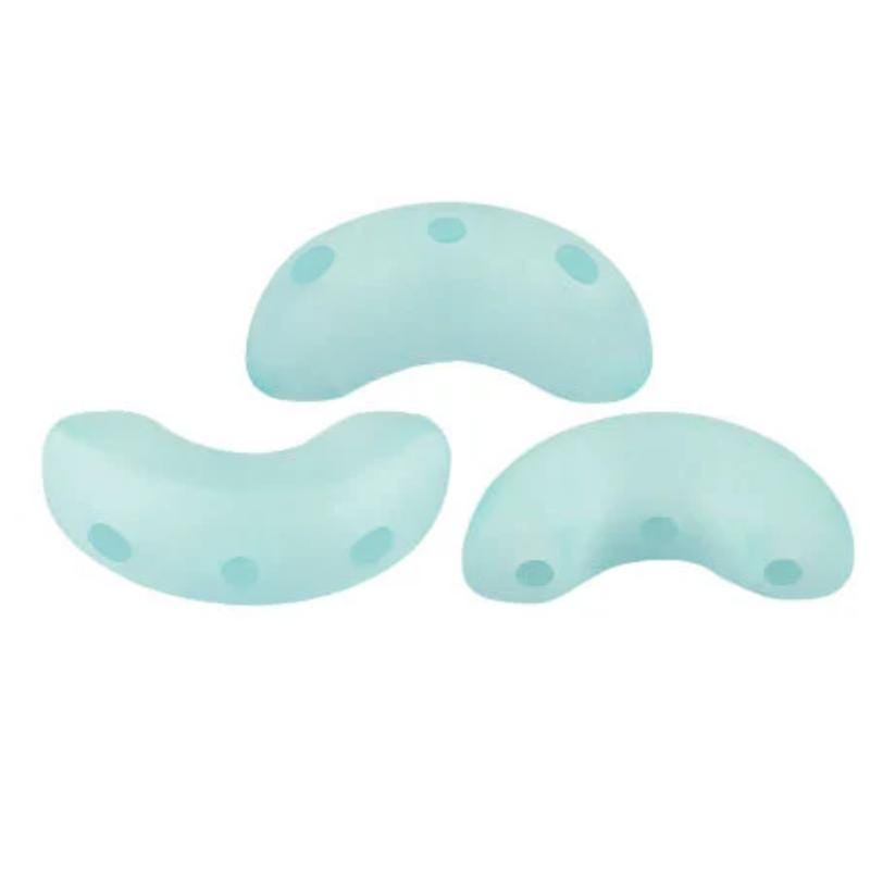 Arcos® par Puca® Frost Azurin Matte, 3-Hole 5X10mm Czech Glass, 68400-84100-30 Beads