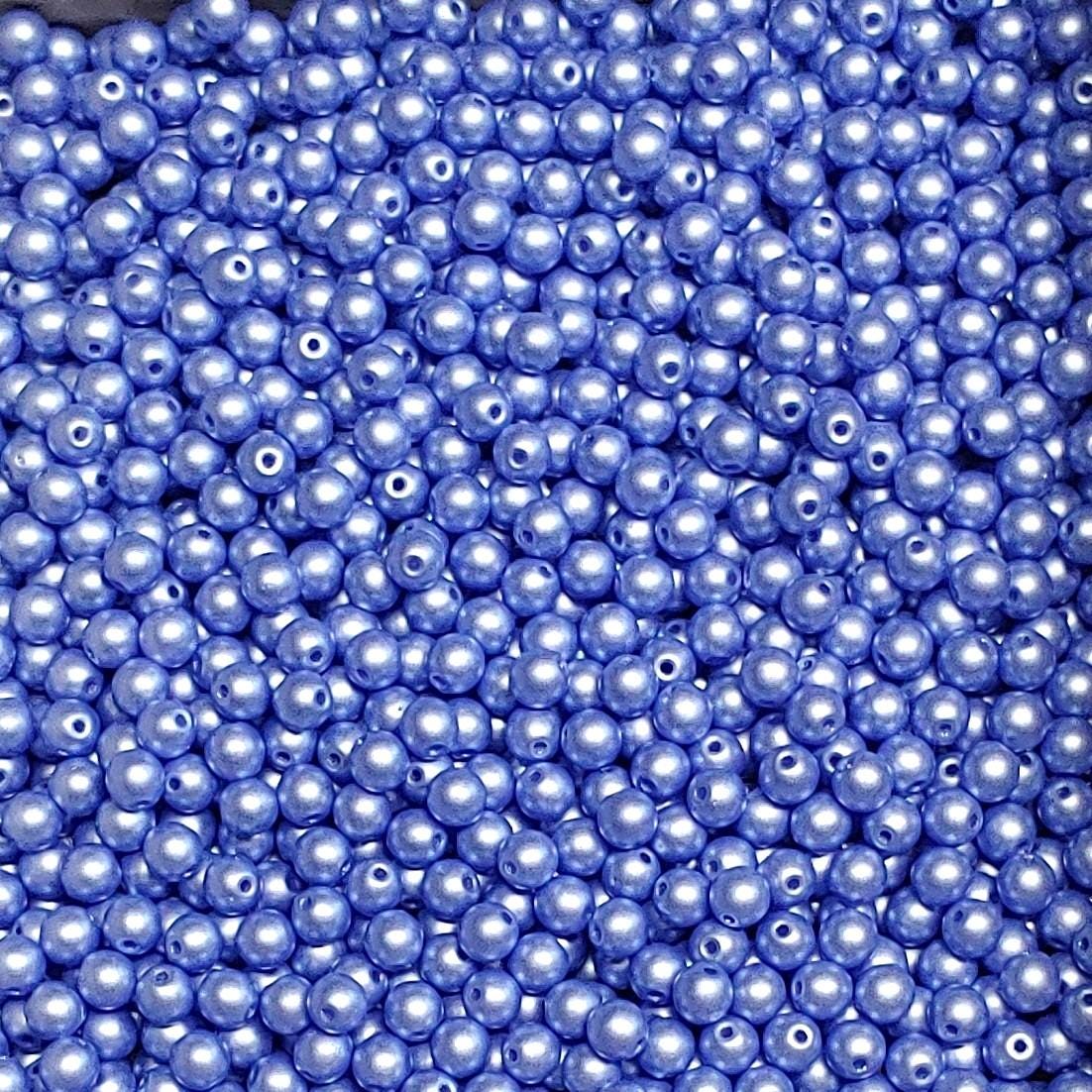 4mm Round Pastel Lt. Sapphire, Czech Glass, 02010-25014-50 beads