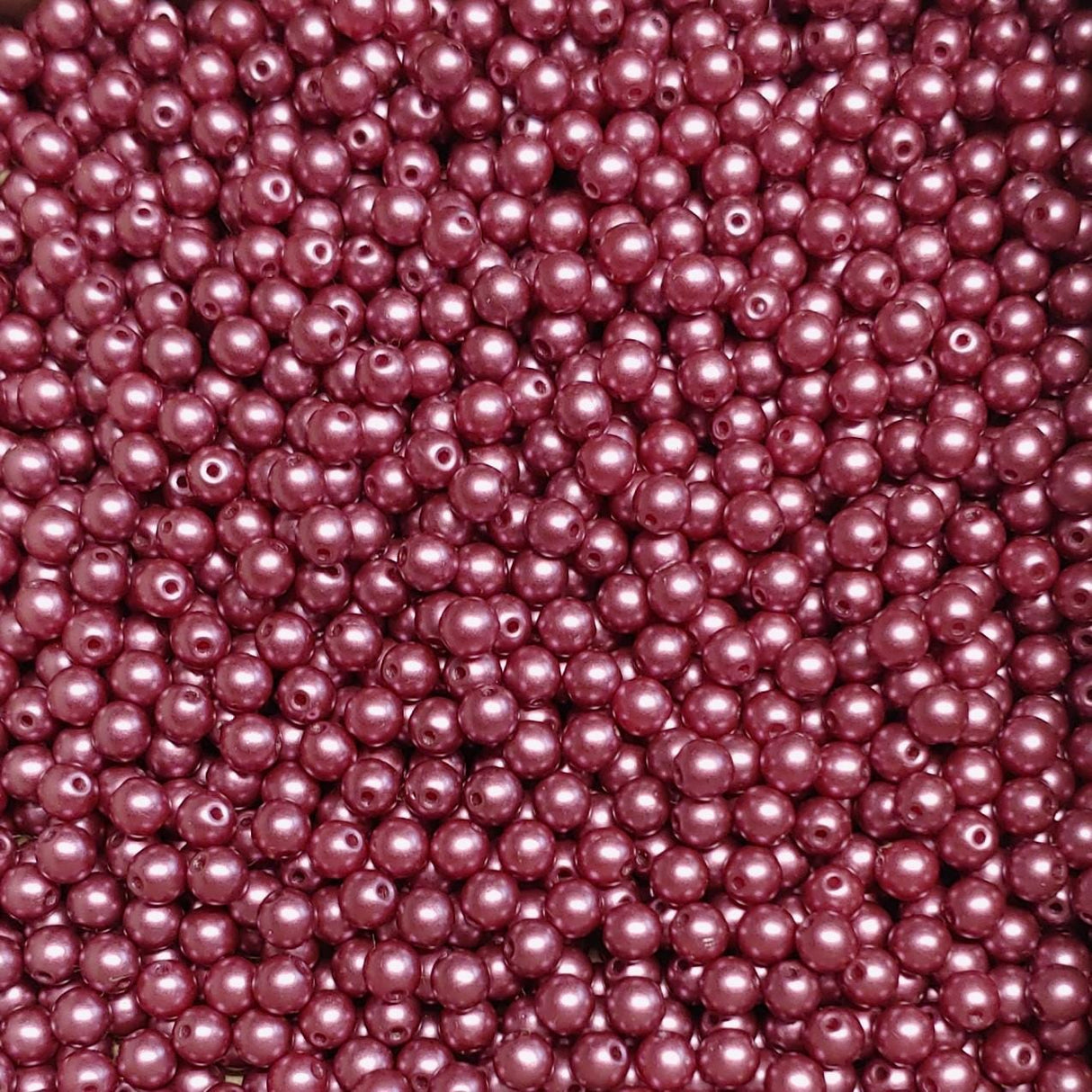 4mm Round Pastel Burgundy, Czech Glass Beads, 25031-50 beads
