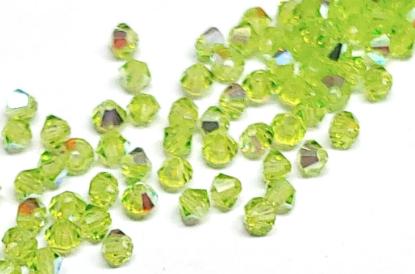 Preciosa 3mm Limecicle AB, Crystal Bicone - 30 Crystals