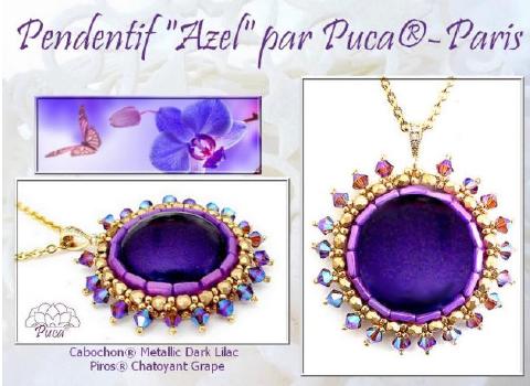 Cabochon Par Puca Metallic, 18mm Czech glass, Qty 1