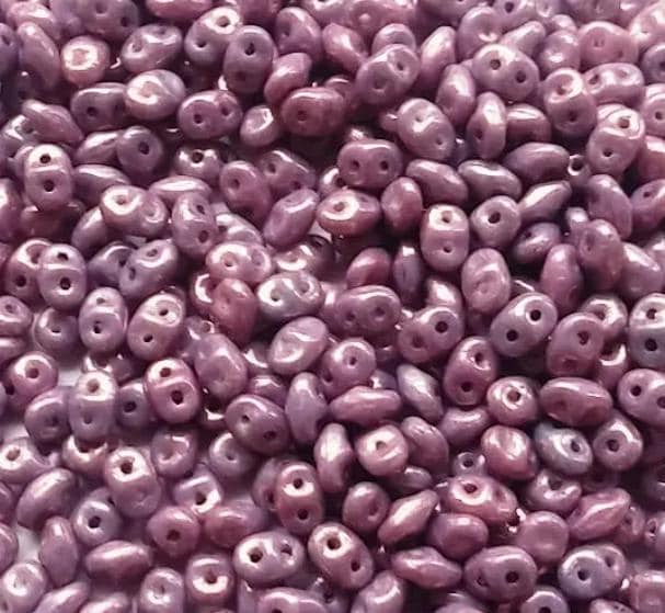 Superduo Vega on Chalk, Czech Glass 2-hole bead 2.5x5mm-15726, 10 grams