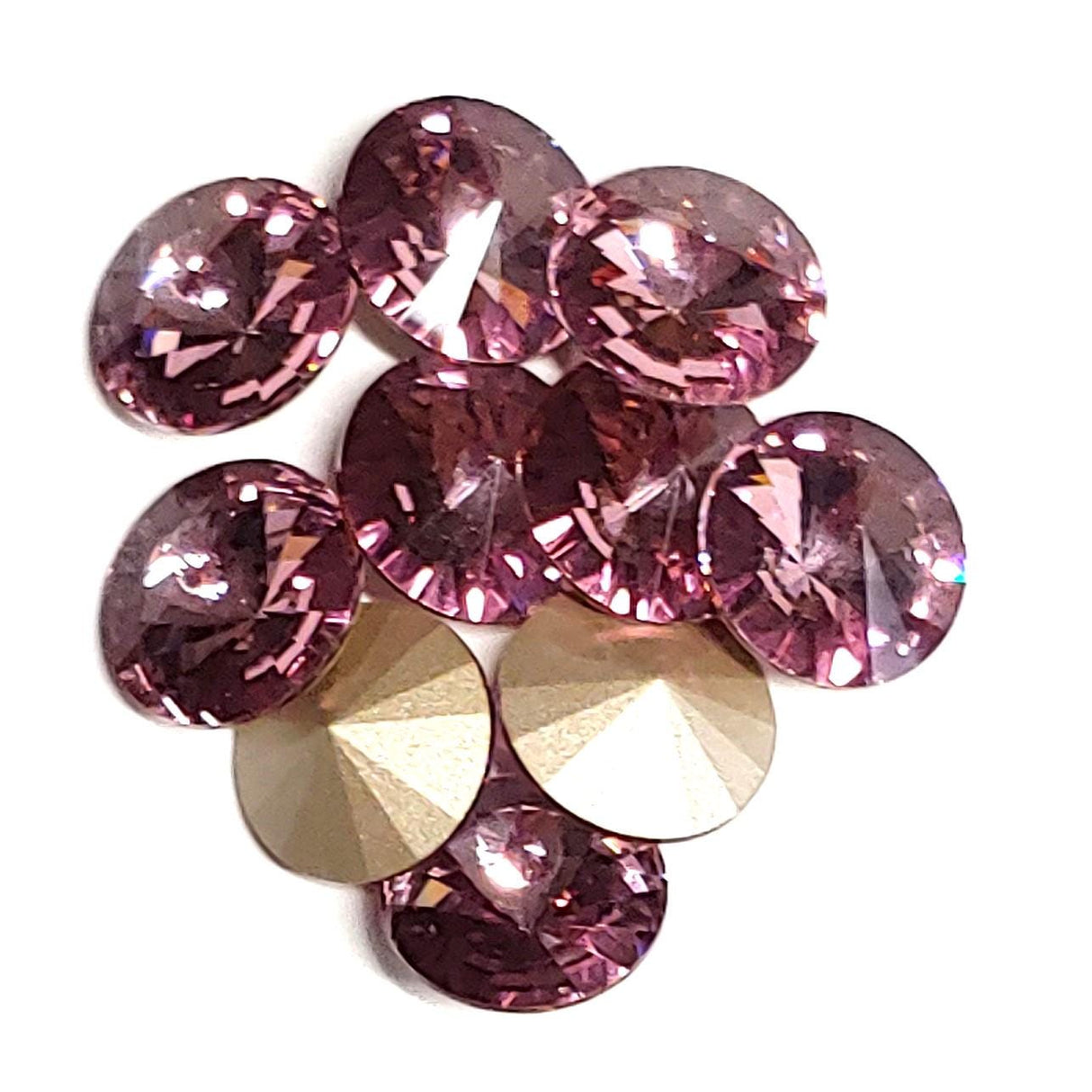 Preciosa 12mm or 14mm Maxima Light Amethyst Rivoli, Foiled Back-1