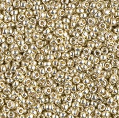 15/0 4201 Duracoat Galvanized Miyuki Seed Beads, Silver, 4201