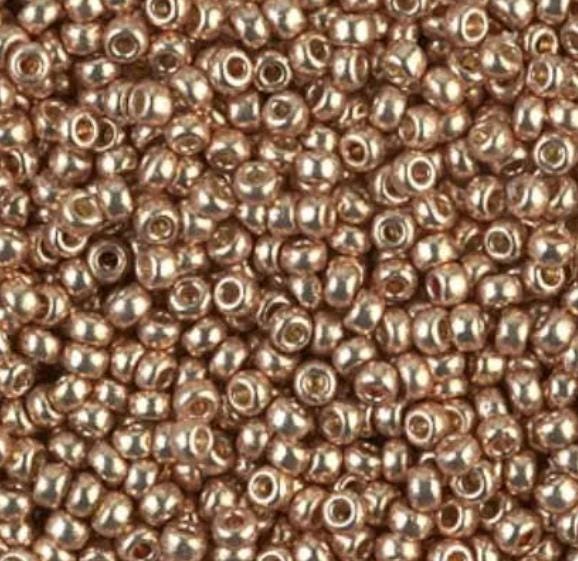 11/0 Duracoat Galvanized Miyuki Seed Beads, Champagne, 4204