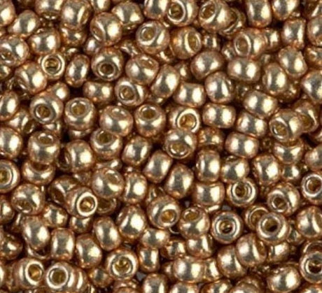 8/0 Duracoat Galvanized Miyuki Seed Beads, Champagne, 4204