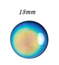 Cabochon Par Puca Paris, Jet AB, 18mm or 25mm Czech glass, Qty 1