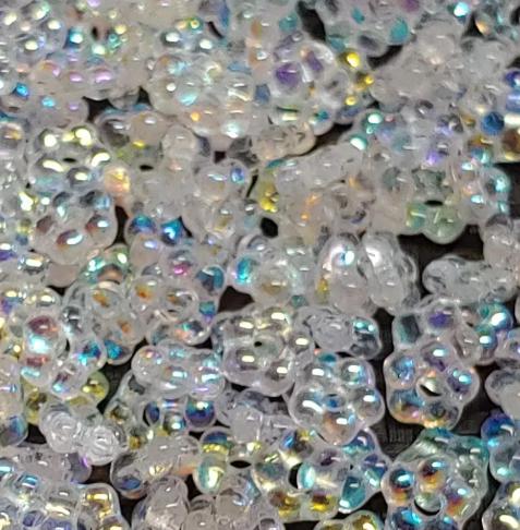 Forget-Me-Not 5mm Crystal AB, Spacer Bead, Czech Pressed Glass, 28701-50 beads