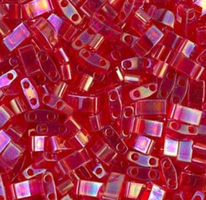 Half Tila, Transparent Red Luster, HTL-254 Miyuki, 5 grams
