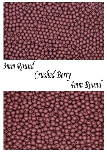3mm, 4mm Round Alabaster Crushed Berry, Czech Glass Beads, 29773 - 50 beads