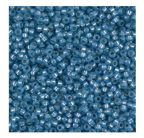 11-4242 Duracoat Dyed Silver Lined Aqua, Miyuki Seed Beads 11/0