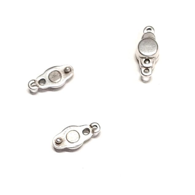 Magnetic Clasp w/2 eyes, 1 Strand Antique Silver, 1 piece