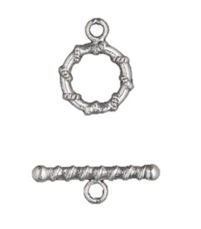 Toggle Clasp, Various Designs, 1-Strand Silver Plated Clasp-Quantity 1