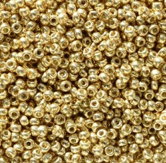 11/0 Duracoat Galvanized Miyuki Seed Beads, Pale Gold, 5101