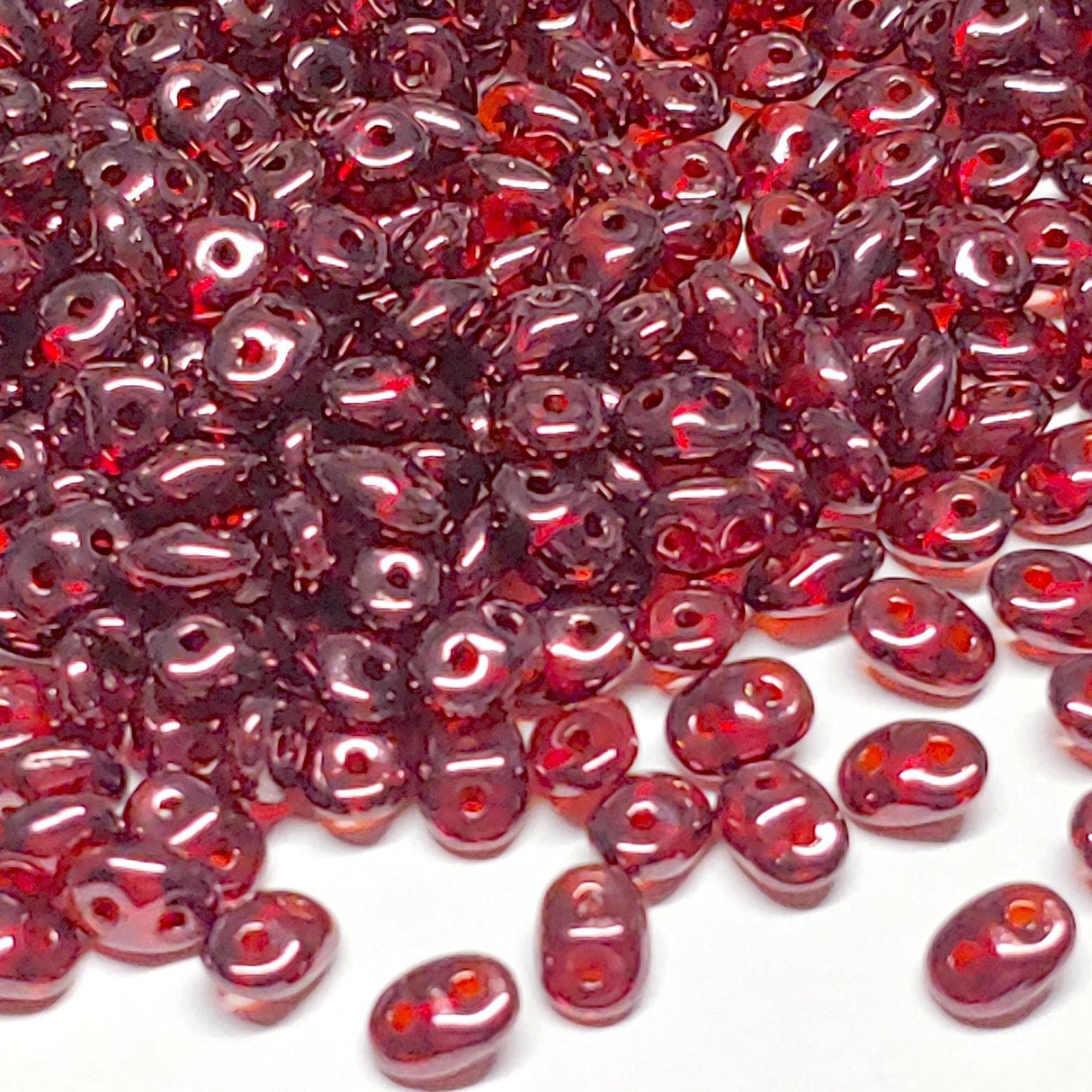 SuperDuo Red Wine, 2-Hole Czech Glass 2.5x5mm, 590080-15726, 10 grams