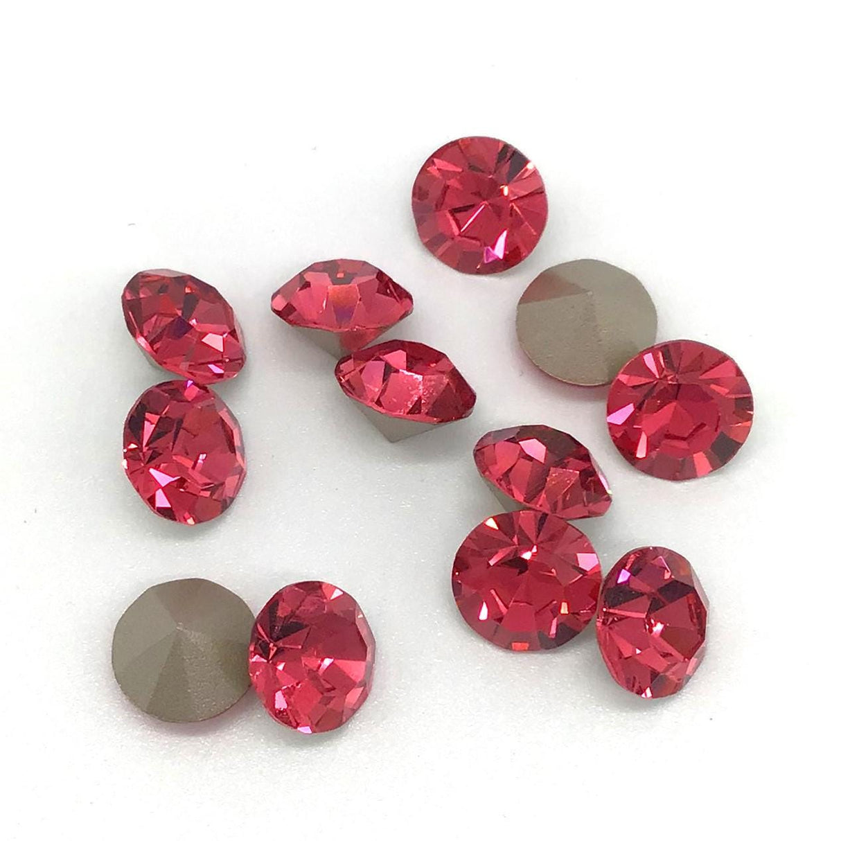 Preciosa SS39 Indian Pink, Maxima Chaton, 8mm, Round Chaton, Foiled Back