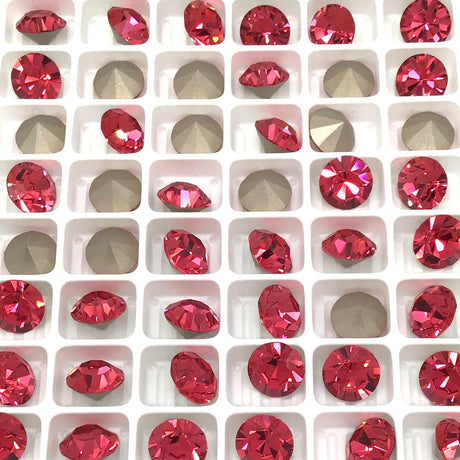 Preciosa SS39 Indian Pink, Maxima Chaton, 8mm, Round Chaton, Foiled Back
