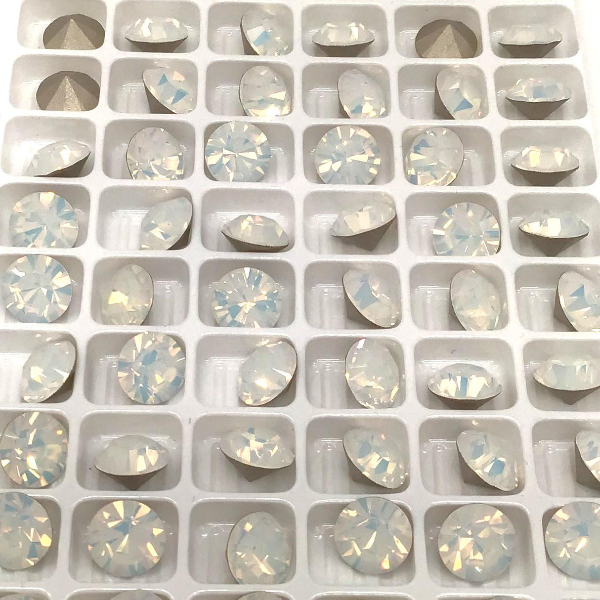 Preciosa SS39 White Opal, Maxima Chaton, 8mm, Round Chaton, Foiled Back