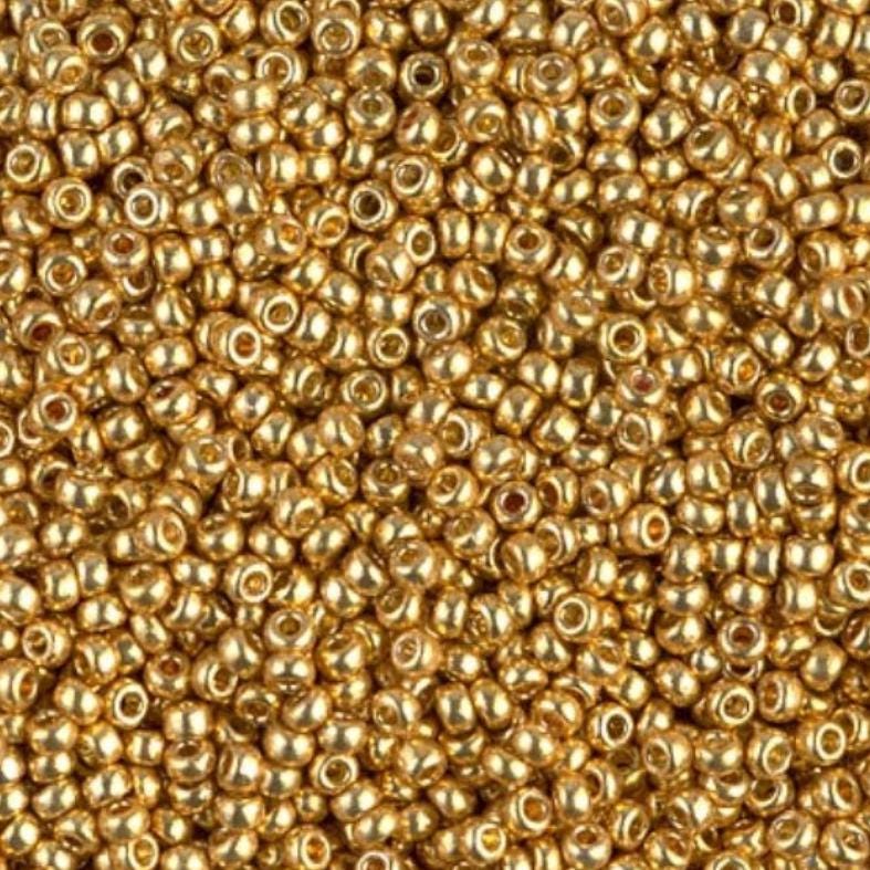 11/0 Duracoat Galvanized Miyuki Glass Seed Bead, Gold 4202