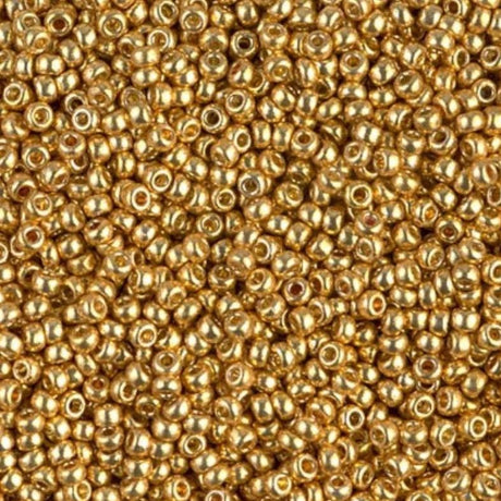 11/0 Duracoat Galvanized Miyuki Glass Seed Bead, Gold 4202