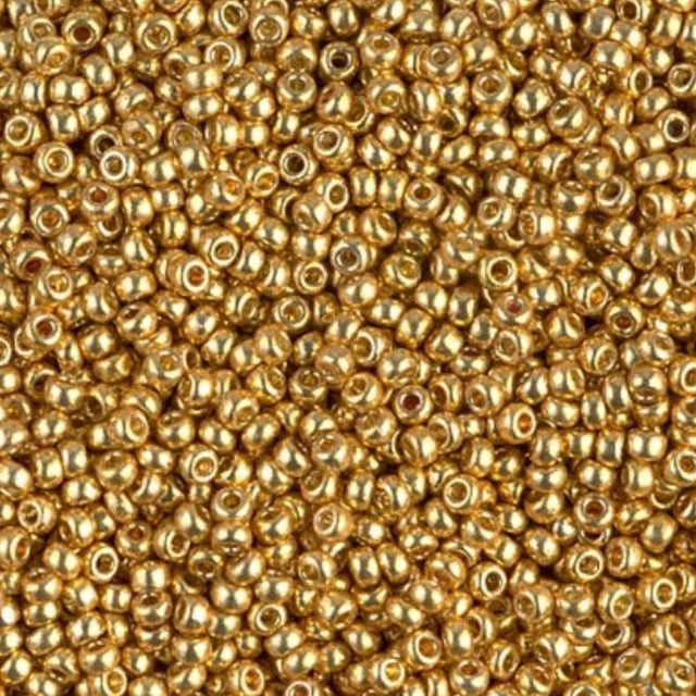 11/0 Duracoat Galvanized Miyuki Glass Seed Bead, Gold 4202