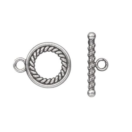 Toggle Clasp, Twisted Rope Double Sided Design, 16mm, 1-Strand Clasp, Quantity 1