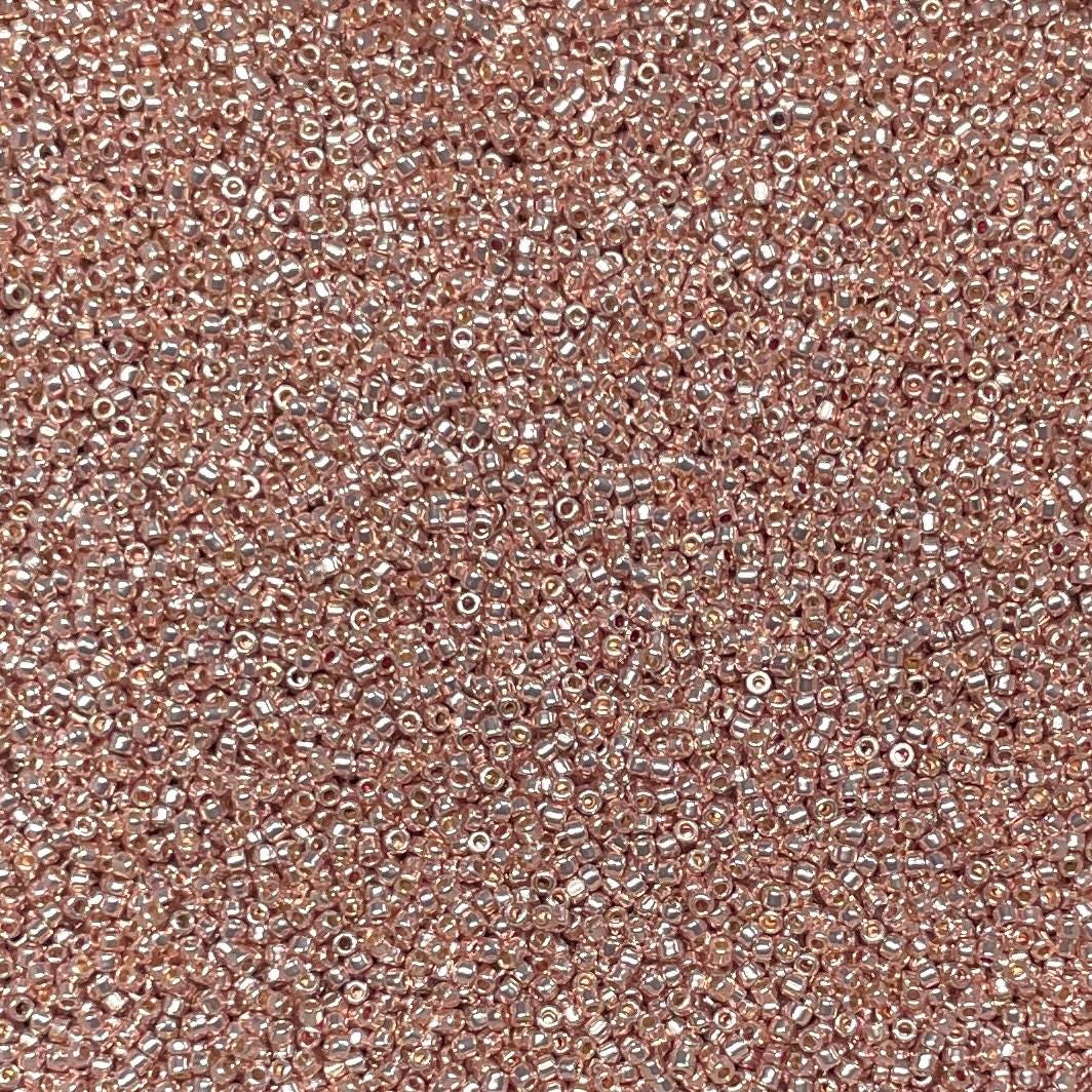 15/0 Sweet Blush Silver Galvanized, Permafinish Toho Seed Bead, PF552