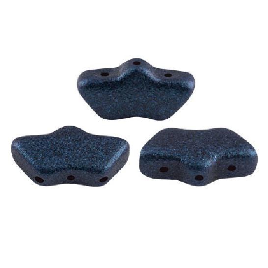 Delos Par Puca ®-Paris® Matte Metallic Dark Blue, 3 Hole Czech Glass 6 x 11mm, 23980-79032-25 beads