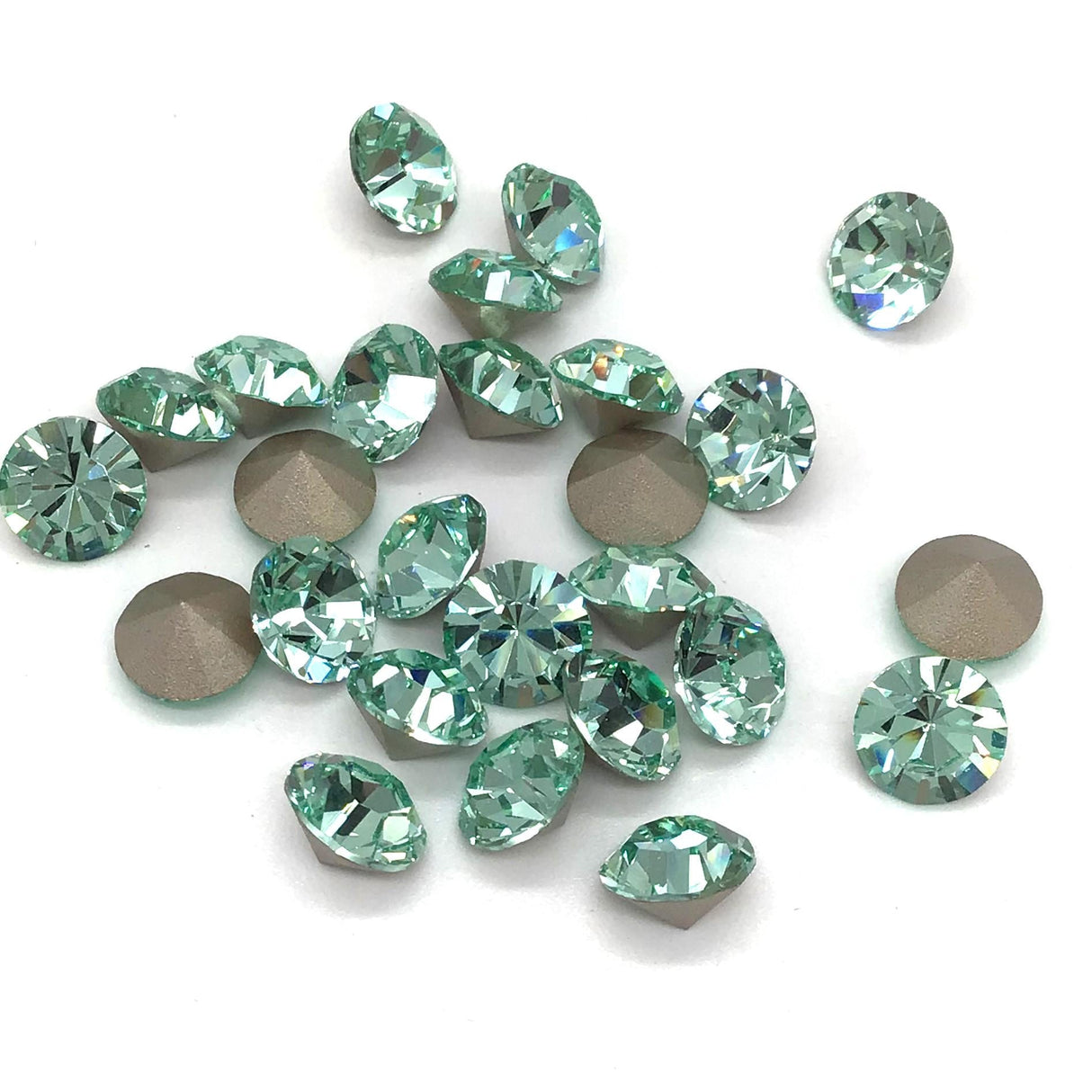 Preciosa SS39 Chrysolite, Maxima Chaton, 8mm, Round Chaton, Foiled Back