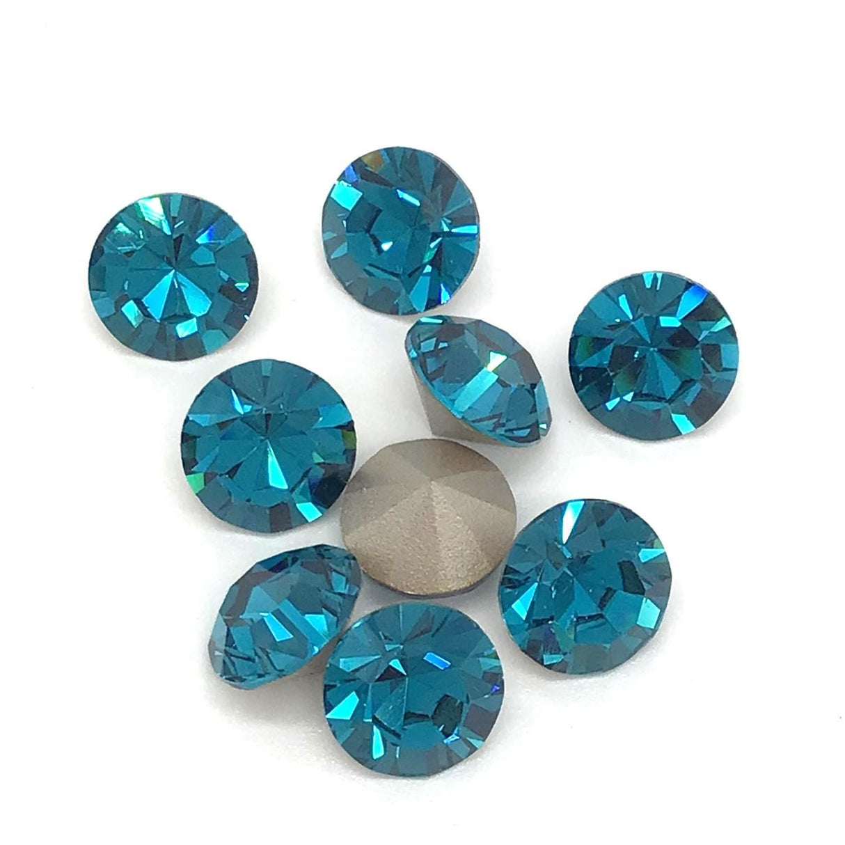 Preciosa SS39 Indicolite, Maxima Chaton, 8mm, Round Chaton, Foiled Back